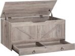 HOOBRO Storage Chest, 39.3" Toy Chest with Drawer, Wooden Storage Bench, Sturdy Entryway Bench Supports 220 lb, Safety Hinge, U-Shaped Opening, Easy Assembly, Greige BG710CW01G1 - Image 2