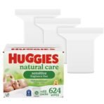Huggies Natural Care Sensitive Baby Wipes, Hypoallergenic, 99% Purified Water, 3 Refill Packs (624 Wipes Total) - Image 2