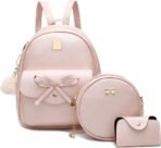 I IHAYNER Girls Bowknot 3-Pieces Fahsion Leather Backpack Backpack Purse for Women Rucksack for Ladies Shoulder Bag | Backpack Purse, Rucksack, for Ladies, Shoulder Bag, Backpack Purse, Rucksack - Image 2