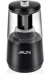 JARLINK Electric Pencil Sharpener, Heavy-Duty Helical Blade to Fast Sharpen, Auto Stop for No.2/Colored Pencils(6-8mm), AC Adapter/Battery Operated in School Classroom/Office/Home (Black) - Image 2