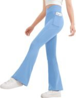 JOCMIC Girls Flare Leggings Kids Bell Bottom High Waisted Yoga Dance Flared Bootcut Pants - Image 2
