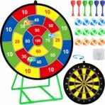 Large Dart Board for Kids, Kids Double-Sided Dart Board with Sticky Balls and Darts, Indoor/Outdoor Sport Fun Party Play Game Toys, Gifts for 3 4 5 6 7 8 9 10 11 12 Year Old Boys Girls - Image 2