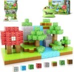 Large Magnetic Blocks 1 inch Magnetic Building Blocks for Kids Age 3-5 5-7 6-8, Magnet Learning Sensory Toys, Game Inspired Building Craft, Holiday Toys Gifts, Mine Magnet World Stacking Cubes - Image 2