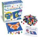 Learning Resources STEM Explorers Pixel Art Challenge - Science Kits & STEM Activities for Kids, Pattern Blocks, Fine Motor Skills, Math Manipulatives, Sorting and Counting, Gifts for Boys and Girls - Image 2