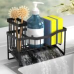 Maifan Sink Caddy Sponge Holder for Kitchen with Brush Holder and Stainless Steel Self Drain Tray, Rustproof Kitchen Sink Organizer for Sponge, Soap Dispenser Storage Accessories - Image 2