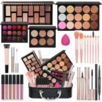 Makeup Kit For Girls Gift, Make up Kit For Women Full Kit Includes Sponge Eyeshadow Liquid Lipstick Concealer Eyeliner Eyebrow Makeup Bag - Image 2