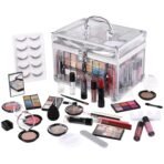 Makeup Kit for Women Full Kit - Eyeshadow Palette, Lipsticks, Lipgloss, Blushes, Contour, Highlighters, Makeup Pencil, False Eyelashes, Re-usable Train Case Gift Set for Teen Girls Starters Pros - Image 2