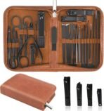 Manicure Set Professional Nail Clipper Kit-26 Pieces Stainless Steel Manicure Kit,Nail Care Tools with Luxurious Travel Case (Brown) - Image 2