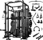 Mikolo Smith Machine with Weight Stack, Power Cage Home Gym System with LAT Pulldown & Cable Crossover, Multi-Functional Trainer with Dual Pulley System, Includes 10+ Free Attachments - Image 2