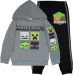 Minecraft Boys 2-Piece Fleece Sweatshirt and Pants Set, Pullover Hoodie and Jogger Bundle for Kids - Image 2