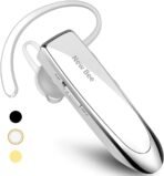 New Bee Bluetooth Earpiece V5.0 Wireless Handsfree Headset with Microphone 24 Hrs Driving Headset 60 Days Standby Time for iPhone Android Samsung Laptop Trucker Driver (White) - Image 2