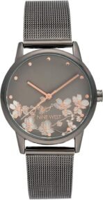 Nine West Women's Floral Dial Mesh Bracelet Watch - Image 2