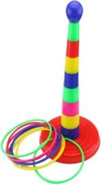 Ogrmar 18" Colorful Plastic Sport Ring Toss Game Set for Kids - Image 2