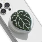 OnTheGrip Compatible with Magsafe Magnetic Cute Acrylic Tropical Leaf Design Collapsible Mobile Phone Grip Stand Holder for Smartphone Tablet Cell Phone Accessory (Crystallinum Dark) - Image 2