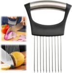 Onion Slicer, Stainless Steel Onion Holder for Slicing with Protective Case, Onion Cutter Tool for Meat Lemon Potato Tomato Avocado Egg Kitchen Slicing Assistant Tool (1 PCS) - Image 2