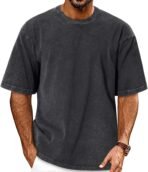 Oversized Tshirts for Men Short Sleeve Vintage Washed Basic Loose Tees - Image 2