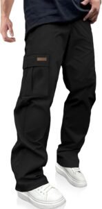 PLEPAN Men's Casual Cargo Pants Drawstring Hiking Workout Tactical Joggers Sweatpants for Men with Pockets - Image 2