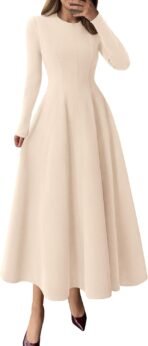 PRETTYGARDEN Cocktail Dresses for Women 2026 Elegant Classy Fall Long Sleeve Midi A Line Flowy Modest Winter Party Dress - Image 2