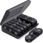 PULIV Weekly Pill Organizer 3 Times a Day, Portable Travel Pill Box 7 Day with Large Pill Containers, Light-Proof Pill Case for Vitamins, Medication, Supplements and Fish Oils (Black) - Image 2