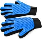 Pet Hair Removal Glove for Dogs & Cats, 2-in-1 Deshedding Brush & Massage Mitt - Grooming Gloves for Shedding Control, Bathing and Washing, Safe for Short/Long Hair Pets 2-Pack (Blue) - Image 2