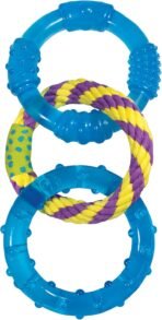 Petstages Dental Links Dog Chew Toy – Puppies & Adults, Strong Chewers, Multiple Textures & Rope, 8.5" x 4" x 1" - Image 2