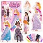 Poke-in Fashion Designer Kit for Girls, No-Sew DIY Craft Toys with 6 EVA Mannequins & Real Fabric, Safe & Non-Toxic Creative Dress Up Activity, Mess-Free Arts and Crafts Gift for Girls Age 5-12 - Image 2