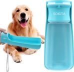 Portable Dog Small Animals Water Bottle for Walking 19 OZ or 12 OZ Pet Water Bottles for Puppy Medium Large Dogs Little Animals Water Dispenser Dog Small Animals Water Bowl (19OZ Blue) - Image 2