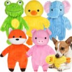 Prime Pets Dog Toys, 5 Pack, Plush Dog Squeaky Toys, No Stuffing Bodies, Crinkle Animals Pet Toy for Small Medium Large Dogs, Puppy Chew Toy to Keep Them Busy - Image 2