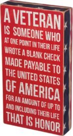 Primitives by Kathy 31199 Patriotic-Inspired Box Sign, 6 x 11-Inches, A Veteran - Image 2