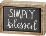 Primitives by Kathy Simply Blessed Box Sign Mini ,Black - Image 2