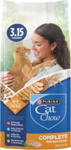 Purina Cat Chow Complete High Protein Dry Cat Food With Real Chicken - (Pack of 4) 3.15 lb. Bags - Image 2