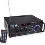 Pyle 200W Stereo Power Amplifier with Bluetooth - Dual Channel Audio Receiver - LED Display - RCA - USB - SD - MIC IN - FM Radio - AUX Input - Perfect for Home & Computer Audio - PDA29BU.5 - Image 2