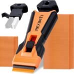REXBETI Razor Blade Scraper Tool, 1 Pack Razor Scraper with Extra 157Pcs Razor Blades -7Pcs Metal and 150Pcs Plastic Blades, Cleaning Scraper Tool, Cooktop, Paint, Glass Scraper - Image 2