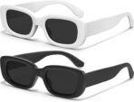Retro Rectangle Kids Sunglasses 90’s Vintage Fashion Narrow Square Frame Glasses Shades for Girls Boys UV Protection - Image 2