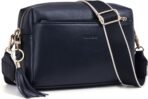Roulens Triple Zip Small Crossbody Bag for women,Wide Strap Cell Phone Purse Shoulder Handbag Wallet with Credit Card Slots | Triple Zip, Small, Wide Strap - Image 2