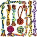 SHARLOVY Large Tough Chew Toys for Aggressive Chewers Large Breed,Heavy Duty Dental Rope Toys Kit for Medium Dogs,5 Knots Indestructible Cotton Puppy Teething Chew Tug Toy Set of 9 - Image 2