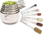Simply Gourmet Measuring Cups and Spoons Set of 12 – 18/10 Stainless Steel Kitchen Gadgets – Stackable Design with Long Handle Spoons – Fits in Jars – Cooking & Baking Measuring Set for Dry & Liquid - Image 2