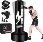 Standing Punching Bag for Adults with Pump and Gloves, 69'' Kick Boxing Bag with Stand Inflatable Freestanding Heavy Bag Kicking Bag for Training MMA Muay Thai Fitness - Image 2