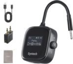 Syntech Airplane Bluetooth Transmitter Receiver 5.4 Adapter for 2 AirPods or Wireless Headphones, HD Display Low Latency 3.5mm AUX Jack Bluetooth Audio Adapter for Flying, TV, Car, Gym, Home Stereo - Image 2
