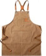 Tosewever Canvas Cross Back Chef Cotton Aprons for Men Women with Large Pockets - Image 2