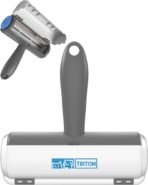 Triton Pet Hair Removal Tool w/Fur Trapping Compartment and Detachable Handle, 60% Smaller Storage Size, Reusable Shedding Roller, Cat and Dog Hair Remover for Car, Furniture, Carpet (Gray/White) - Image 2