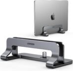 UGREEN Vertical Laptop Stand Holder for Desk Compatible with MacBook Pro, MacBook Air Stand Vertical Aluminum Adjustable for Up to 17.3 Inch Gaming Laptop, Gray - Image 2