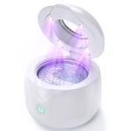 Ultrasonic Retainer Cleaner - UV Dental Cleaning Pod Night Guard Cleaner for Dentures, Aligner, Braces, Toothbrush Heads, Jewelry (White) - Image 2