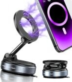 Upgraded 360° Vacuum Magnetic Phone Holder, Magnetic Car Phone Mount, Hands-Free Suction Cup Phone Holder for Car/Gym/Mirror/Shower, Car Mount Compatible with iPhone 17 Pro Max/Android - Image 2