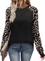 WIHOLL Long Sleeve Shirts for Women Color Block Raglan Tops Casual Crewneck Basic Tees Fall Clothes 2026 Fashion - Image 2
