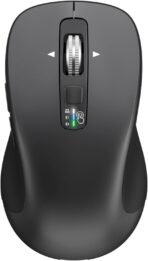 Wireless Bluetooth Mouse (USB + BT1 + BT2), Full Size Mouse, 4-Way Scrolling, Multi-Device Silent for Computer, Laptop, iPad, MacBook (Grey) - Image 2