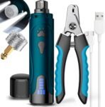 YABIFE Dog Nail Trimmers and Dog Nail Clippers Kit, Whisper Quiet Electric Grinder with Light, for Small, Medium, Large Dogs, Cats Toenail Grooming, 3 Speeds - Image 2