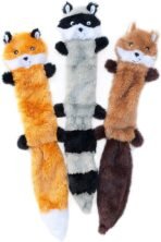 ZippyPaws Skinny Peltz - No Stuffing Dog Toy Pack to Keep Them Busy, for Medium and Large Dogs, Squeaky Pet Toys, Unstuffed Chew Toys, Soft Plush Variety Pack, Fox, Raccoon, and Squirrel - 18" - Image 2