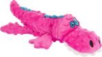 goDog Gators Squeaky Plush Dog Toy with Chew Guard Technology, Durable Fabric & Squeaker for Active Play, Pink, Large - Image 2