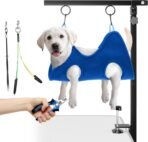 niffgaff Adjustable Foldable Dog Grooming Arm with Heavy-Duty Clamp: 26" to 40" Height, Includes Safety Hammock & No-Sit Holders – Perfect Grooming Restraint for Small & Medium Dogs at Home or Salons - Image 2